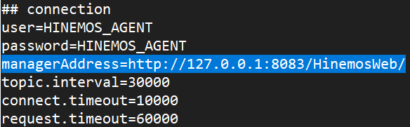 接続先マネージャのIPアドレスが指定されていない場合のAgent.properties